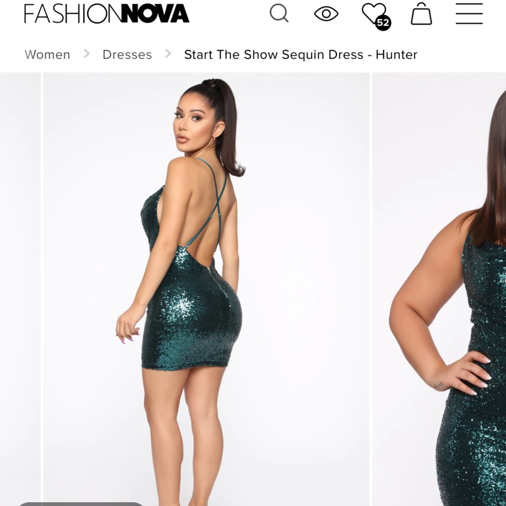 Fashion Nova green sequin dress